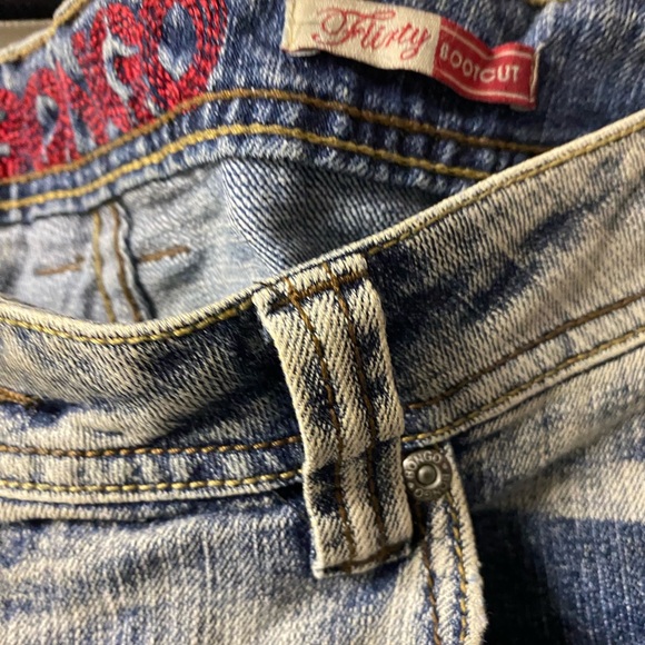 Great Condition Y2K Bongo Denim Bootcut Dirty Wash Jeans size 15 - Picture 3 of 6